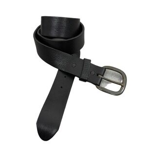 Justin Boots Western Leather Belt Mens 36 Black Brass Buckle Cowboy Ranch 1.5"